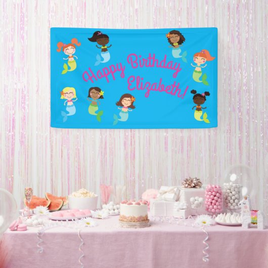 Mermaid Pool Geburtstagsparty Kids Banner (Party)
