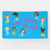Mermaid Pool Geburtstagsparty Kids Banner (Horizontal)
