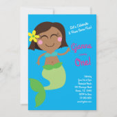 Mermaid Pool Geburtstagsparty Kids Einladung (Vorderseite)