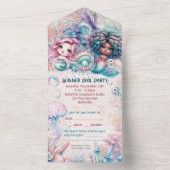 Mermaid Pool-Party Einladung (Innen Boden)