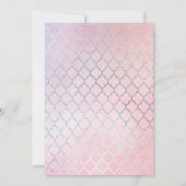 Mermaid POOL Party Lila Rosa Silberner Glitzer Gir Einladung (Rückseite)