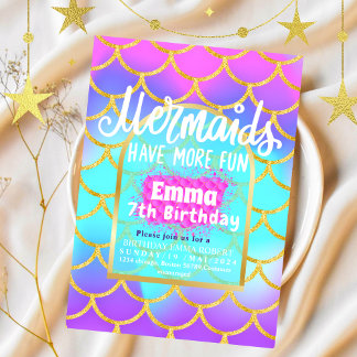 Mermaid Pool Party Pink Mermaid Geburtstag Einladung