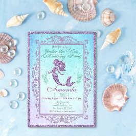 Mermaid Pool Party Under Sea Birthday Card Einladung