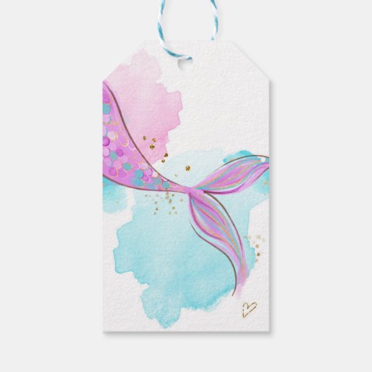 Mermaid Pool Party Vielen Dank für Ihr Interesse a Geschenkanhänger (Rückseite)