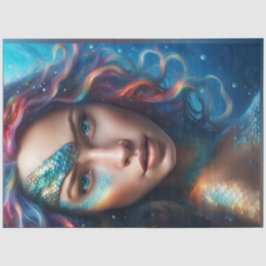 Mermaid Portrait Decoupage Seidenpapier