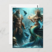 Mermaid Poseidon Postkarte (Vorne/Hinten)