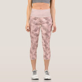 Mermaid Posh Scale | Dusty Terracotta Peach Sheen Capri Leggings (Vorderseite)