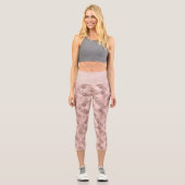 Mermaid Posh Scale | Dusty Terracotta Peach Sheen Capri Leggings (Vorderseite)