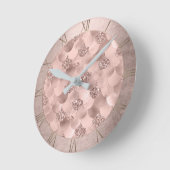 Mermaid Posh Scales | Champagne Gold Sheen Runde Wanduhr (Winkel)