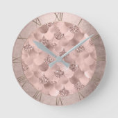 Mermaid Posh Scales | Champagne Gold Sheen Runde Wanduhr (Vorderseite)