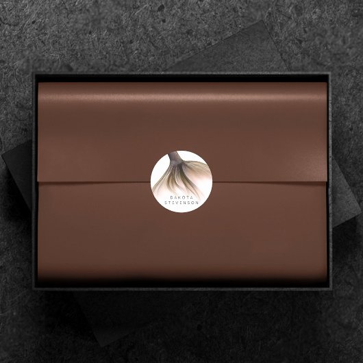 Mermaid Posh Schwanz | Dusty Terracotta Peach Cust Runder Aufkleber