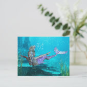 Mermaid Post Card - Fantasy Mermaid Postkarte (Stehend Vorderseite)
