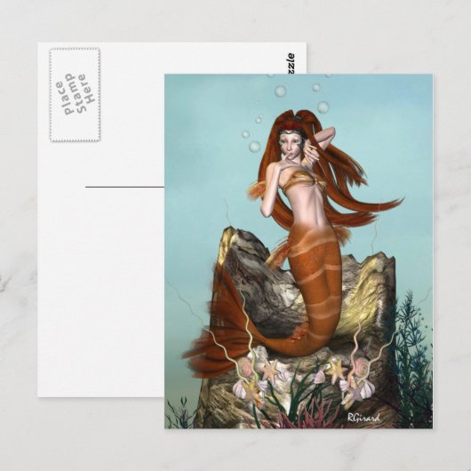 Mermaid Postcard Postkarte (Vorne/Hinten)