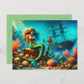 Mermaid Postcard Postkarte (Vorne/Hinten)