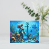Mermaid Postcard Postkarte (Stehend Vorderseite)