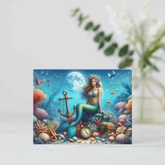 Mermaid Postcard Postkarte (Stehend Vorderseite)
