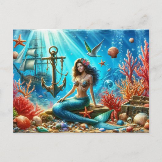 Mermaid Postcard Postkarte (Vorderseite)