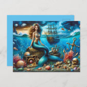 Mermaid Postcard Postkarte (Vorne/Hinten)
