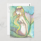 Mermaid Postcard Rainbow Schwanz von Molly Harriso Postkarte (Vorne/Hinten)