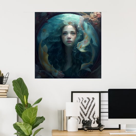 Mermaid-Poster Poster (Heimbüro)