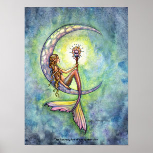 Mermaid Poster von Molly Harrison Mermaid Moon