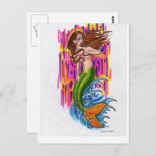 Mermaid Postkarte (Vorne/Hinten)