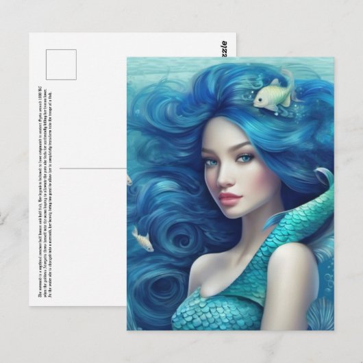 Mermaid Postkarte (Vorne/Hinten)