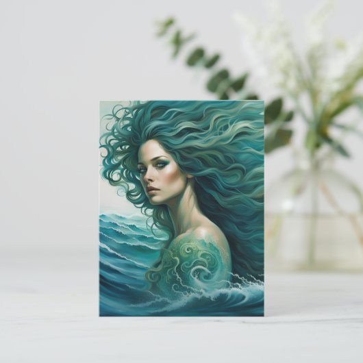 Mermaid Postkarte (Stehend Vorderseite)