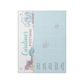 Mermaid Potty Chart Personalisiert Name & Aufgaben Notizblock (Rotiert)