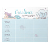 Mermaid Potty Chart Personalisiert Name & Aufgaben Notizblock (Vorderseite)