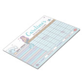 Mermaid-Prämientabelle Personalisierte Namen und A Notizblock (angewinkelt)