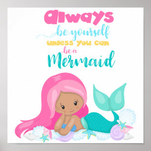 Mermaid Premium Leinwand (Glanz) Poster