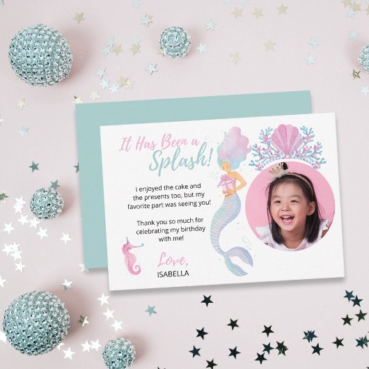 Mermaid Princess Adventure Birthday Dankeskarte