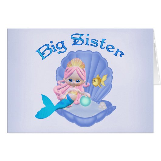 Mermaid Princess Big Sister Blank Card (Vorderseite (Horizontal))