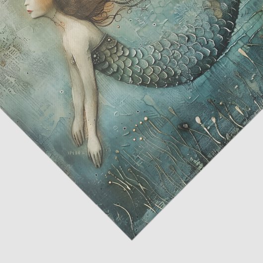 MERMAID PRINCESS DISTRESSEE GEMISCHTE MEDIENDEKOUP SEIDENPAPIER (Ausschnitt)