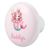 Mermaid Princess rosa Name Keramikknauf (Rechts)