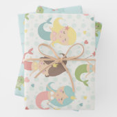 Mermaid Princess Themed Wrapping Paper Sheets Geschenkpapier Set (Beispiel)
