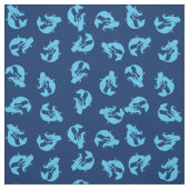 Mermaid Print Fabric Blue & Navy Stoff (Muster)