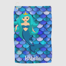 Mermaid-Prinzessin Blaue lila Skalenbezeichnung Golfhandtuch