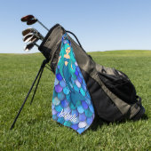 Mermaid-Prinzessin Blaue lila Skalenbezeichnung Golfhandtuch (Gras)