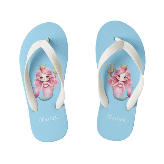 Mermaid Prinzessin Blaupink Kinderbadesandalen (Fußbett)