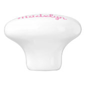 Mermaid-Prinzessin pinkfarbener weißer Name Keramikknauf (Seitenansicht)