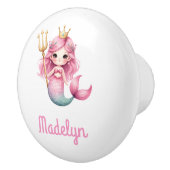 Mermaid-Prinzessin pinkfarbener weißer Name Keramikknauf (Rechts)