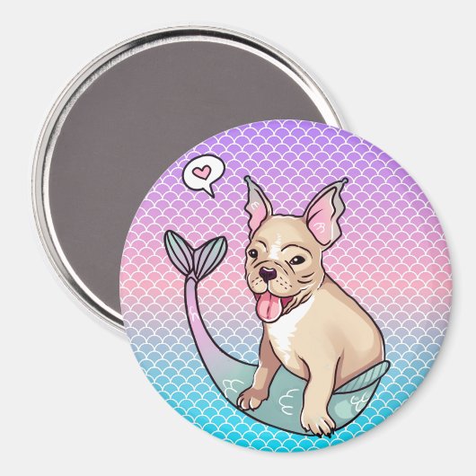 Mermaid Pup Magnet (Vorderseite/Rückseite)