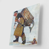 Mermaid Quadratische Wanduhr (Winkel)