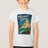 Mermaid Queen Cartoon Ocean Royalty Tri-Blend Shirt (Vorderseite)