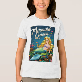 Mermaid Queen Cartoon Ocean Royalty Tri-Blend Shirt