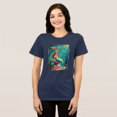  Mermaid Queen Cartoon Women's Tee Whimsical Ocean (Vorderseite voll)