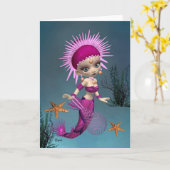 Mermaid Queen Greeting Card Karte (Gelbe Blume)