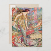 Mermaid Queen Kinderzimmer Rhyme Postkarte (Vorne/Hinten)